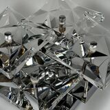 1960s 1970s Wall Sconce by Kinkeldey Lighting Germany in Glass & Chrome