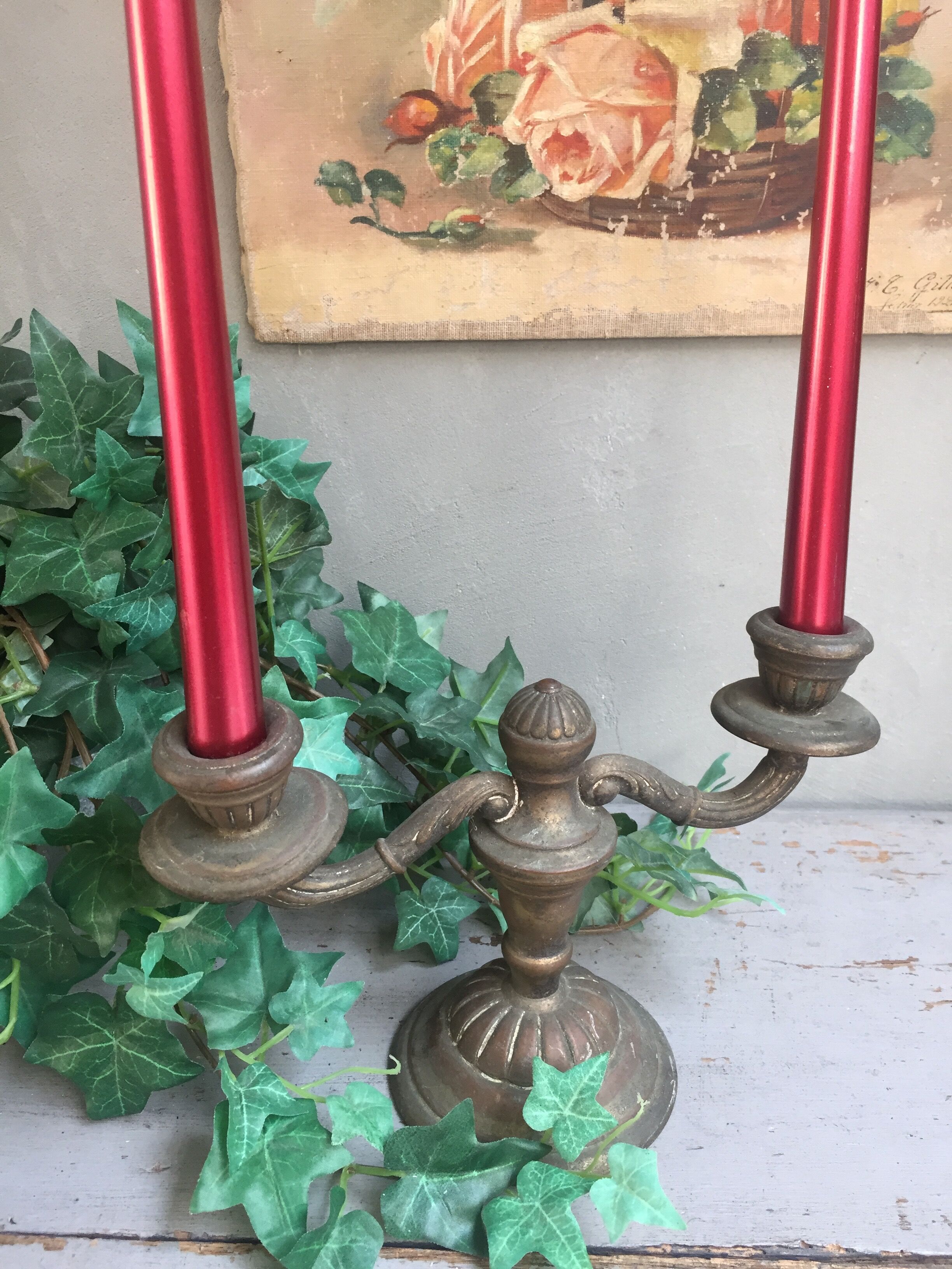 Bronze chandelier aged by time