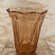 Vase tulipe rose 1950 en verre soufflé