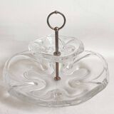 Glass paste compote 1960s Height 25 cm