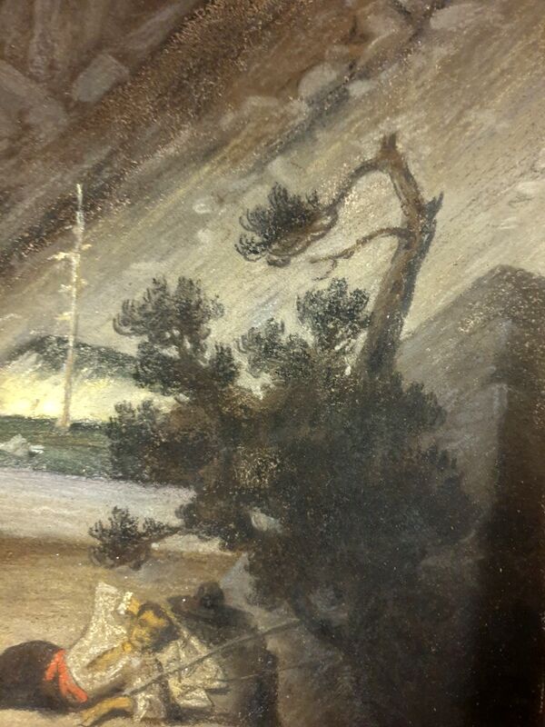 Alphonse de Saint-Beaussant (born in 1842) Pastel on paper mounted on canvas - Sinner