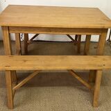 Solid oak farm table and benches