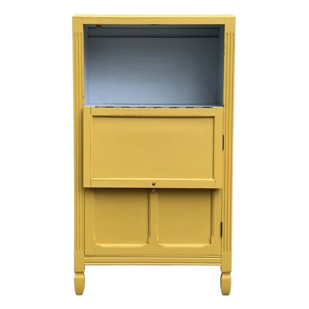 Parisian art deco buffet in yellow ochre