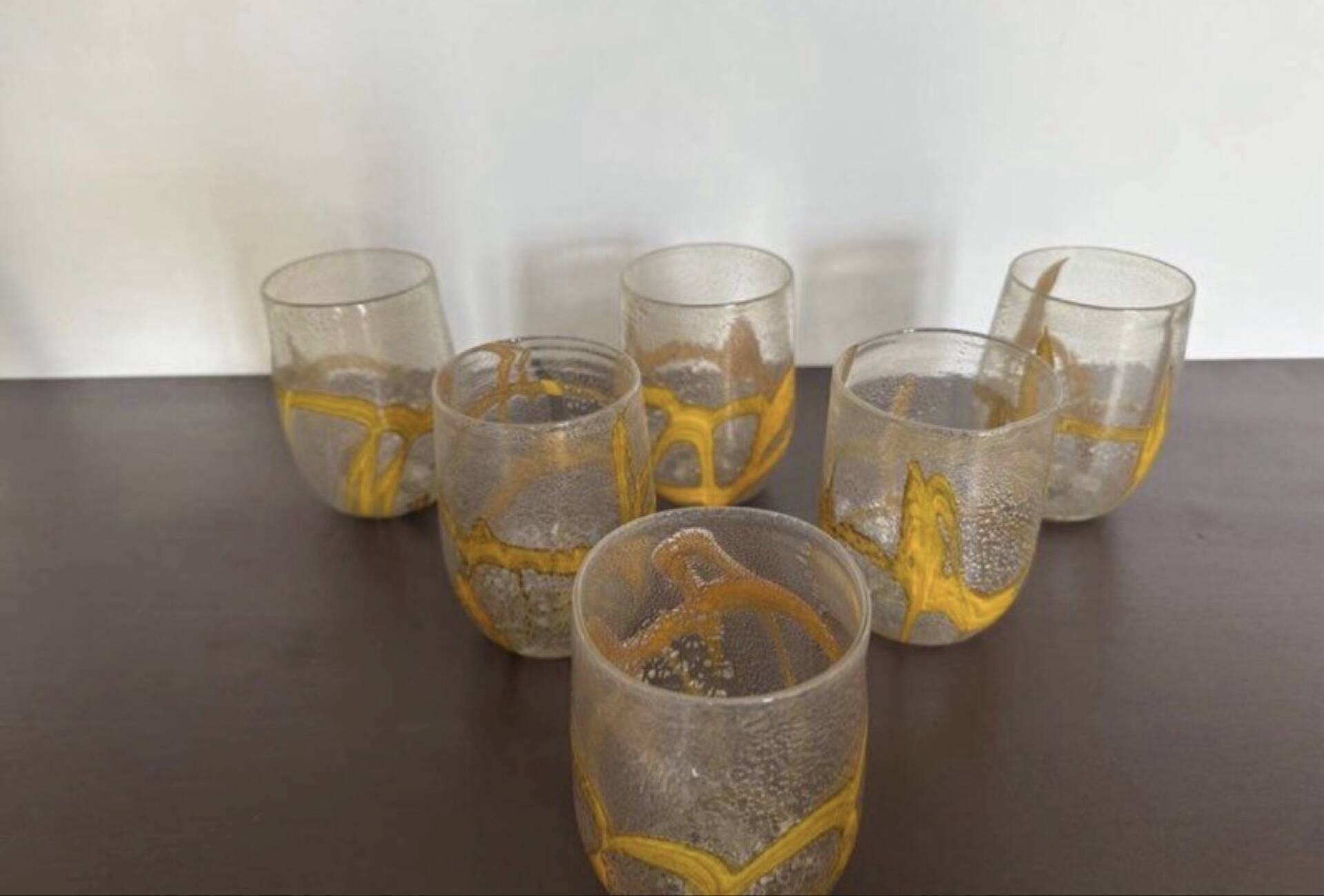 Set of Murano glass glasses