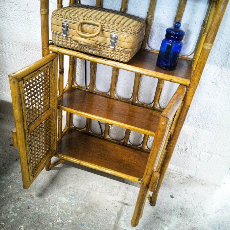 Rattan and cannage shelves