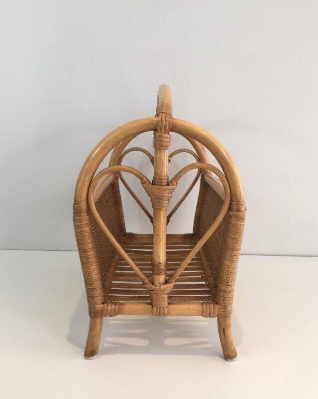 Rattan magazine rack