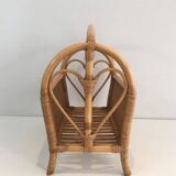 Rattan magazine rack