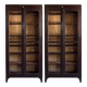 Italian Brown and Burgundy Lacquered Display Cabinets, 1890s, Set of 2