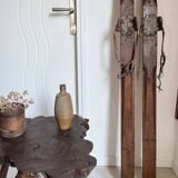 Old vintage wooden ski