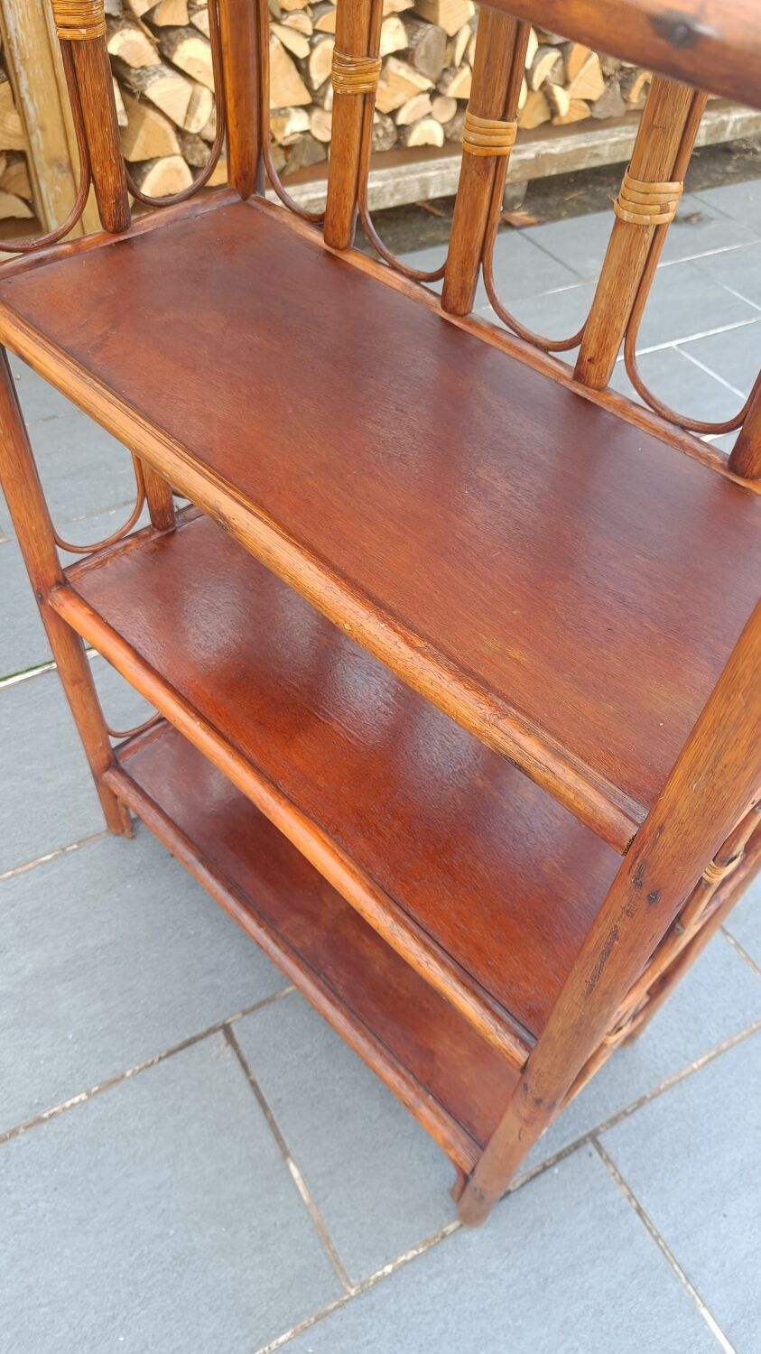 Four-tier rattan shelf