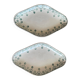 Pair of antique earthenware butter dishes from Saint-Amand (Nord)