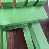 Wooden slatted stool