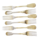 Sfam lot de 6 fourchettes de table chinon en métal argenté filet ancien 21,5 cm