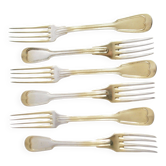 Sfam lot de 6 fourchettes de table chinon en métal argenté filet ancien 21,5 cm