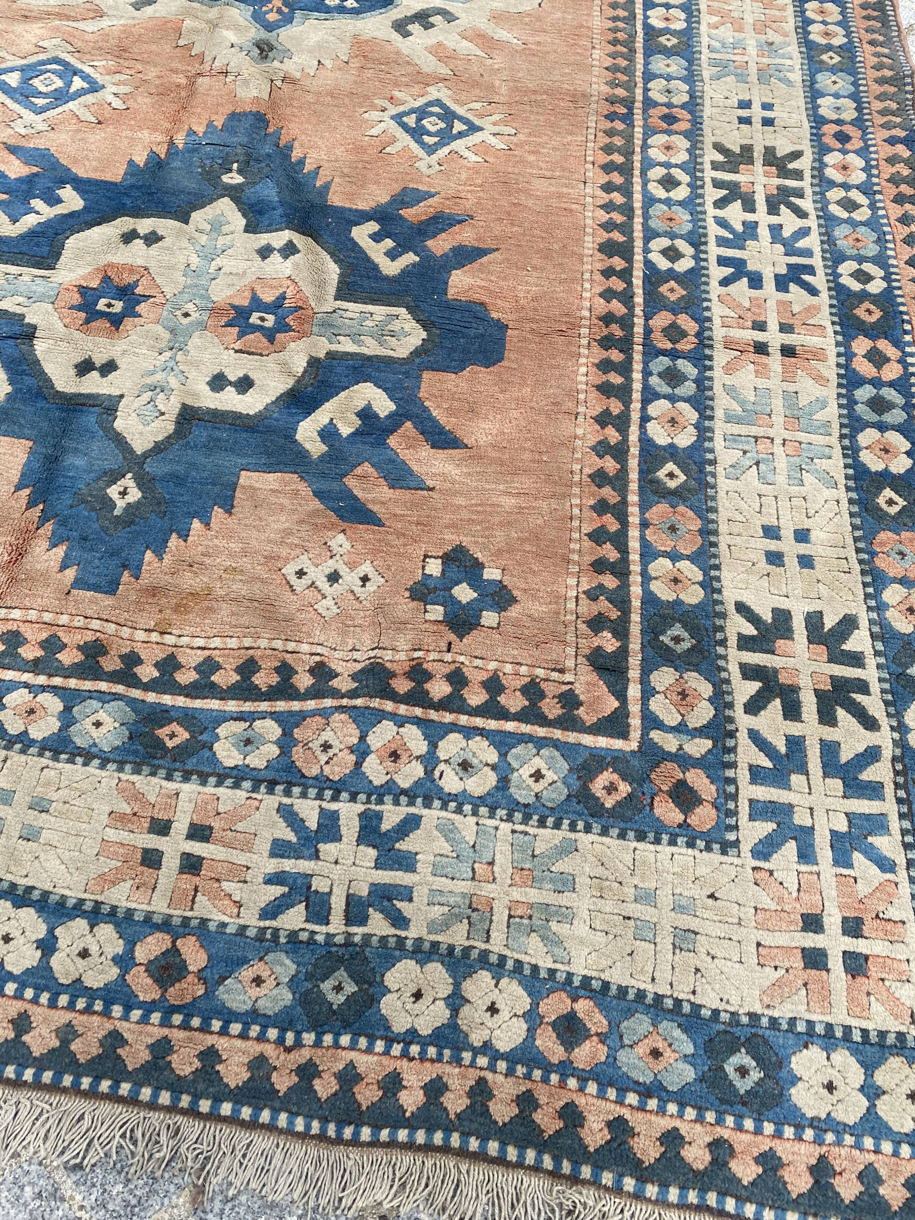 Vintage Turkish carpet Kars Anatolia handmade 224x324 cm