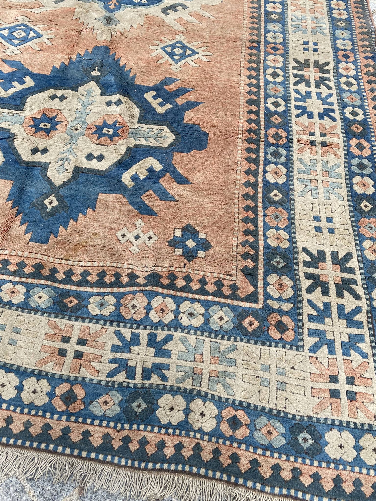 Vintage Turkish carpet Kars Anatolia handmade 224x324 cm
