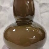 Vintage glossy brown two-layer blown glass vase, Scandinavian taste