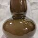 Vintage glossy brown two-layer blown glass vase, Scandinavian taste