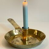 LOW HAND BRASS CANDLESTICK ANTIQUE