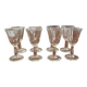 cracked crystal liqueur glass with wheat ear pattern - vintage liqueur glass - crystal tableware - set of 8