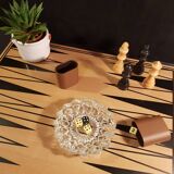 Chiseled glass ashtray, can also be used as a pocket tray or spoon holder