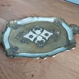 Golden and white Venetian serving tray