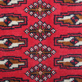 Bukhara rug red wool persian carpet 50x100cm