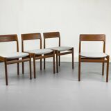 Chaises de Salle à Manger en Teck par Johannes Nørgaard, Danemark, Set de 4, 1960s