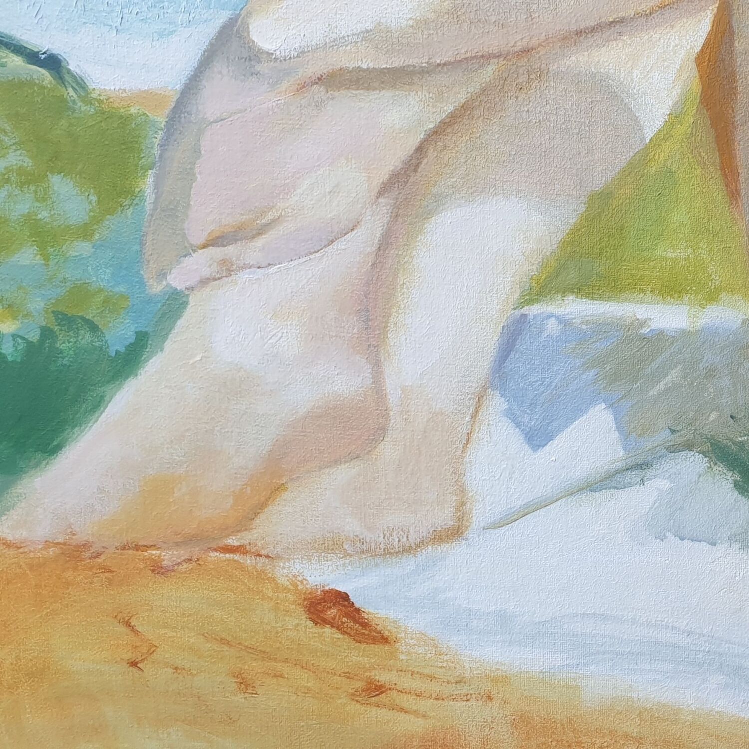 Oil painting on canvas/nude/seascape