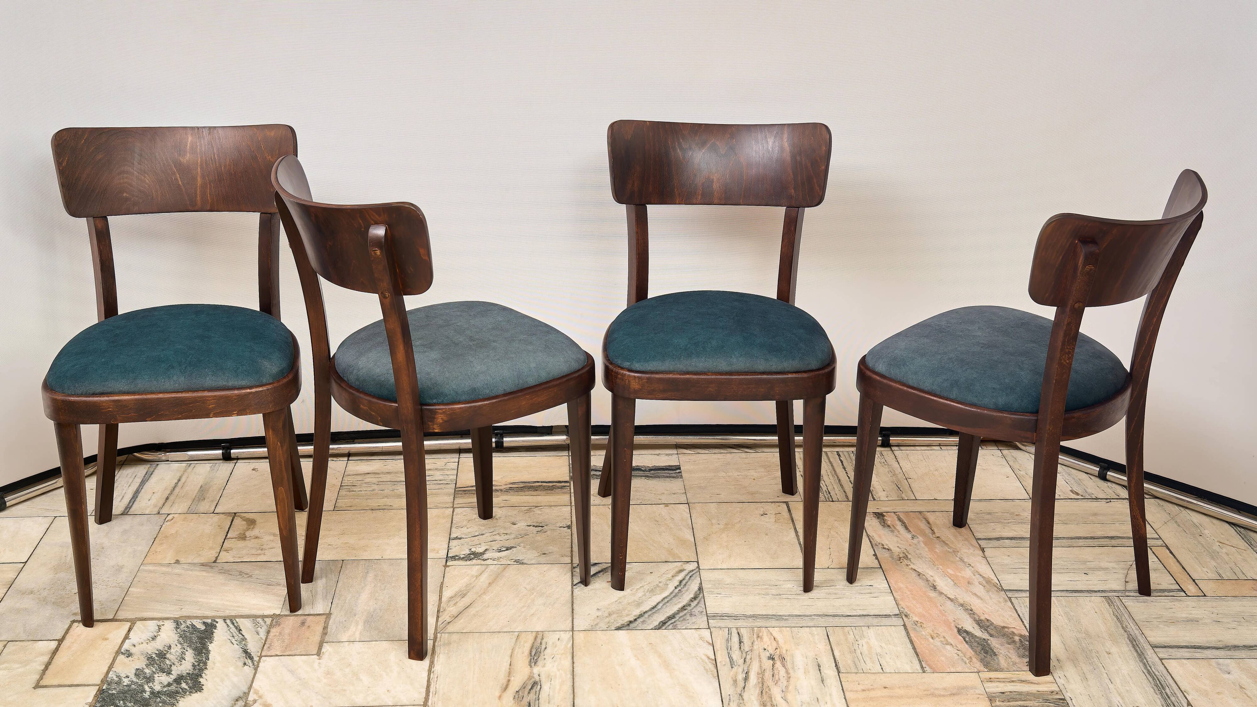 Set of four ton chairs, czechoslovakia, 1960s