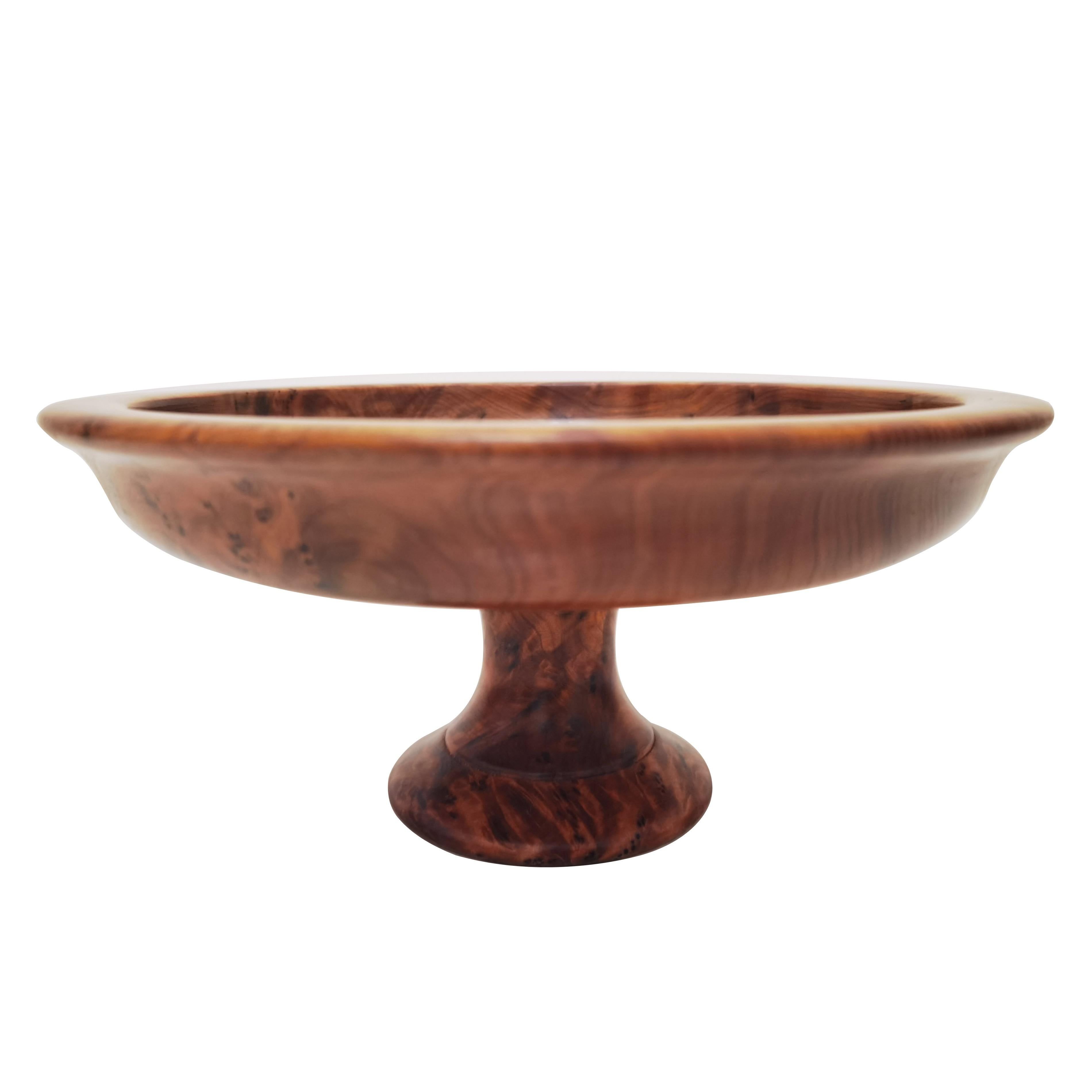 Tazza standing fruit cup in magnifying glass wood