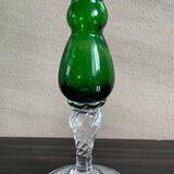 Green soliflore vase in vintage glass