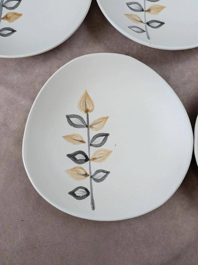 Set of 11 vintage dessert plates from Niderviller – 1970s – Capron Vallauris style