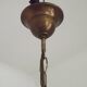 French Vintage Molded Glass & Brass Pendant Light 1970s Globe Hanging Lamp
