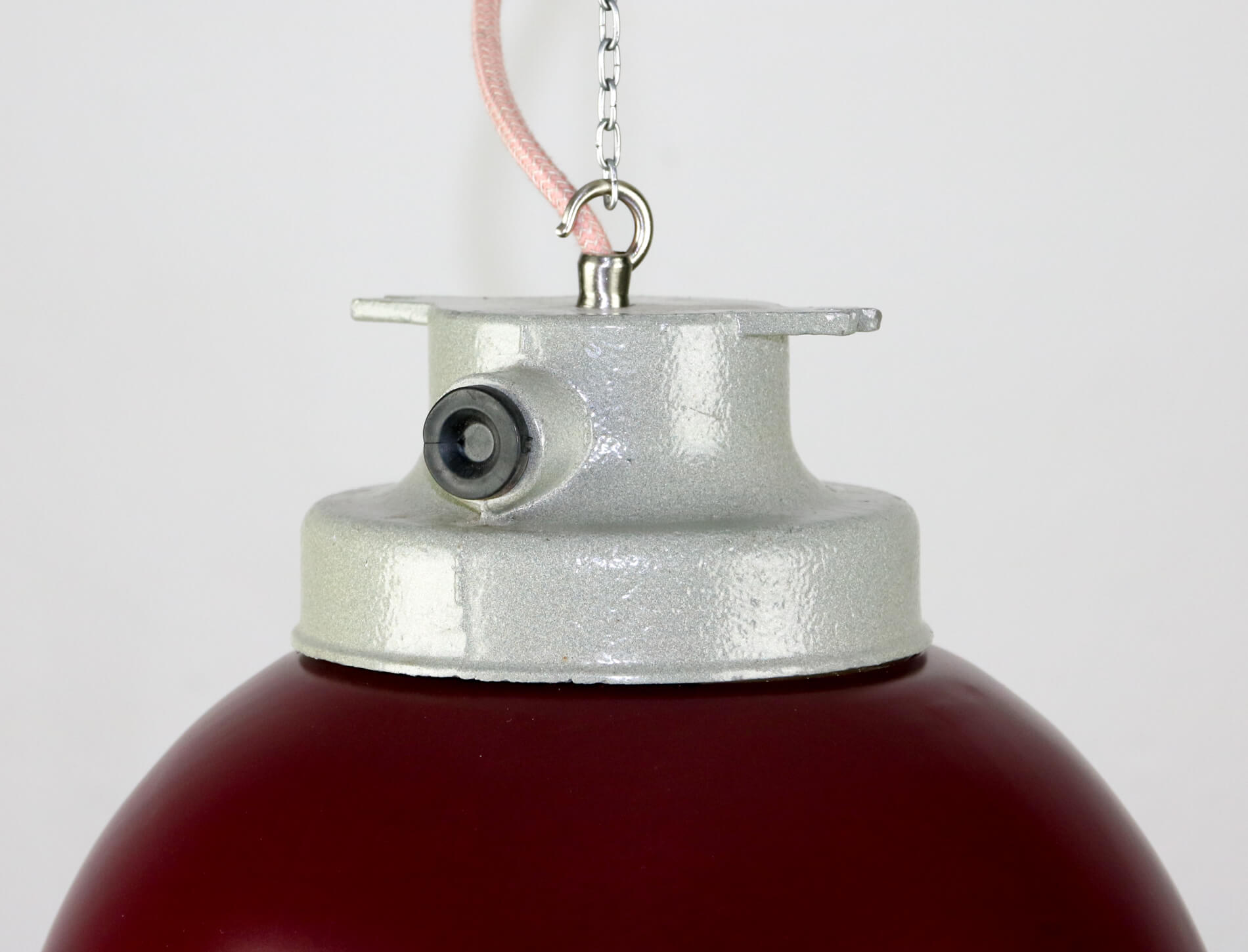 Vintage burgundy big industrial hanging light from TEP
