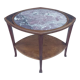 Table guéridon Art Nouveau en acajou et dessus en marbre