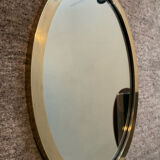 Vintage oval mirror in solid brass