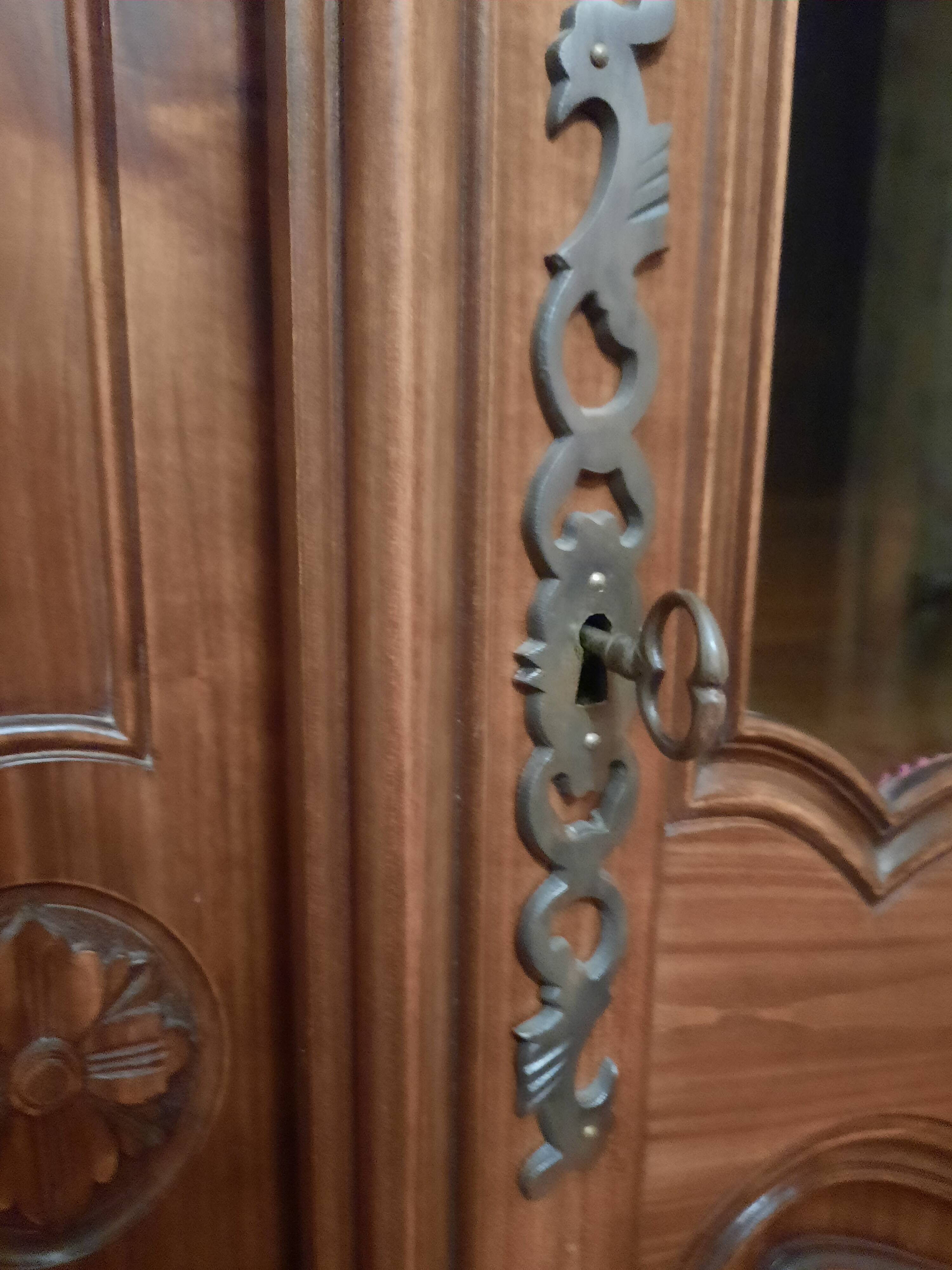 Regency bookcase in solid cherry wood stained walnut.