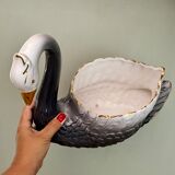 Vintage ceramic swan pot cover