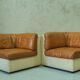 Canapé modulaire en cuir patchwork italien années 1970