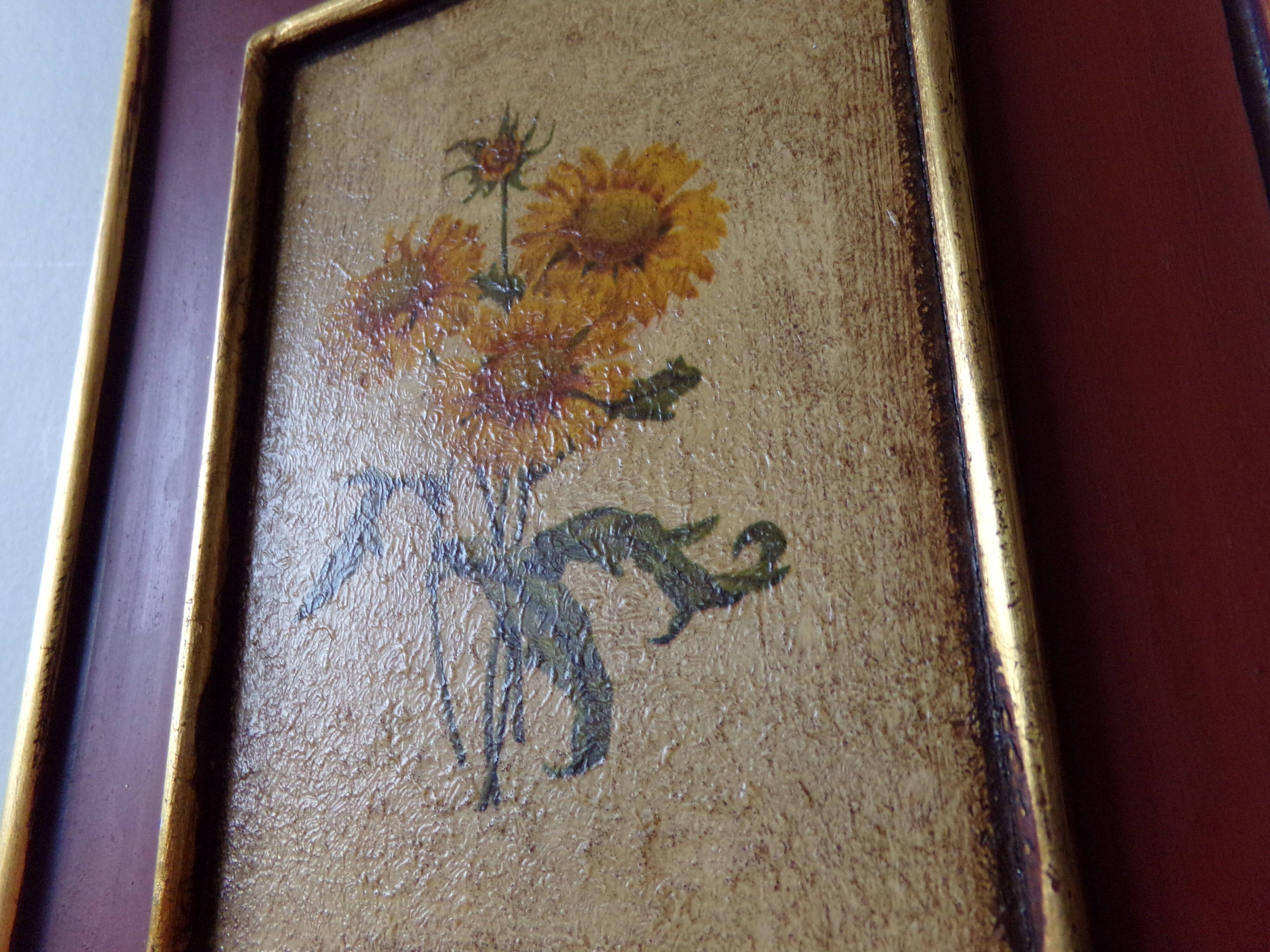 3 paintings with floral motifs