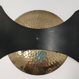 Pair of brass and metal candle holders design 70s