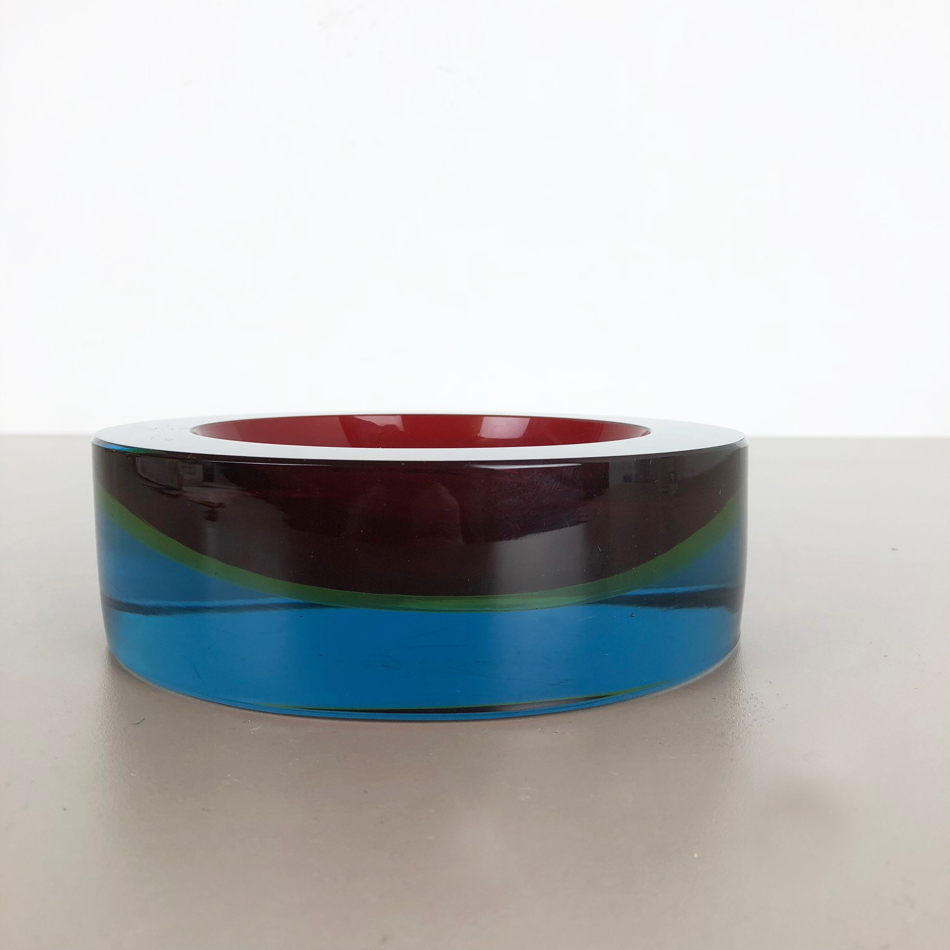 Rare Extra Large Sommerso Bowl Murano Vetri Glass by Cenedese, Italy, 1970s