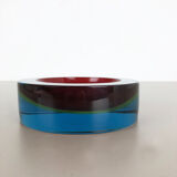 Rare Extra Large Sommerso Bowl Murano Vetri Glass by Cenedese, Italy, 1970s