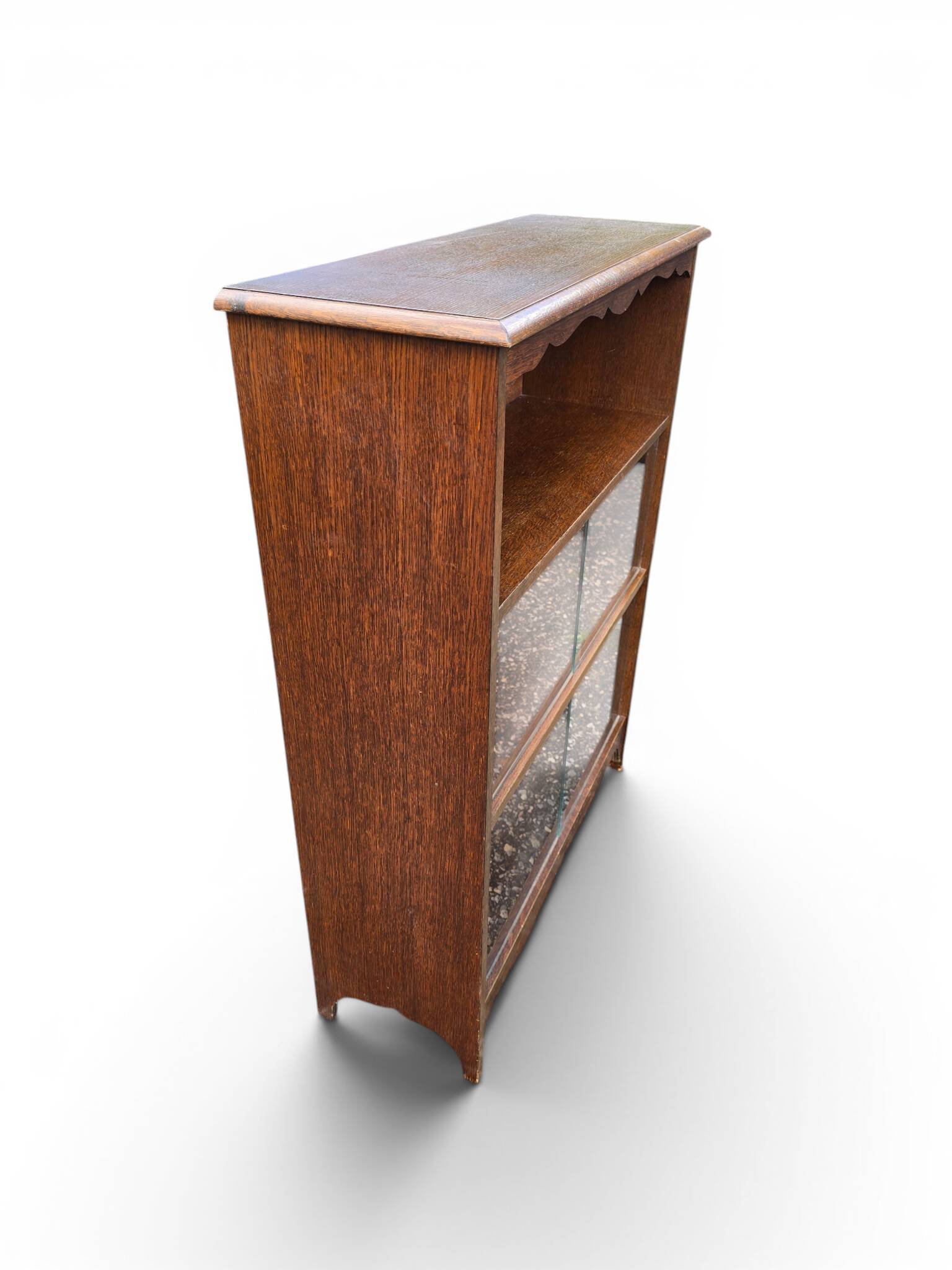 Small antique wooden and glass display cabinet.