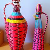 Scoubidous bottles from the 60s