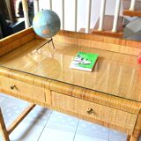 Rattan and wood desk from the 60s/70s.