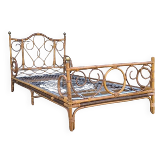 Rattan bed 1960