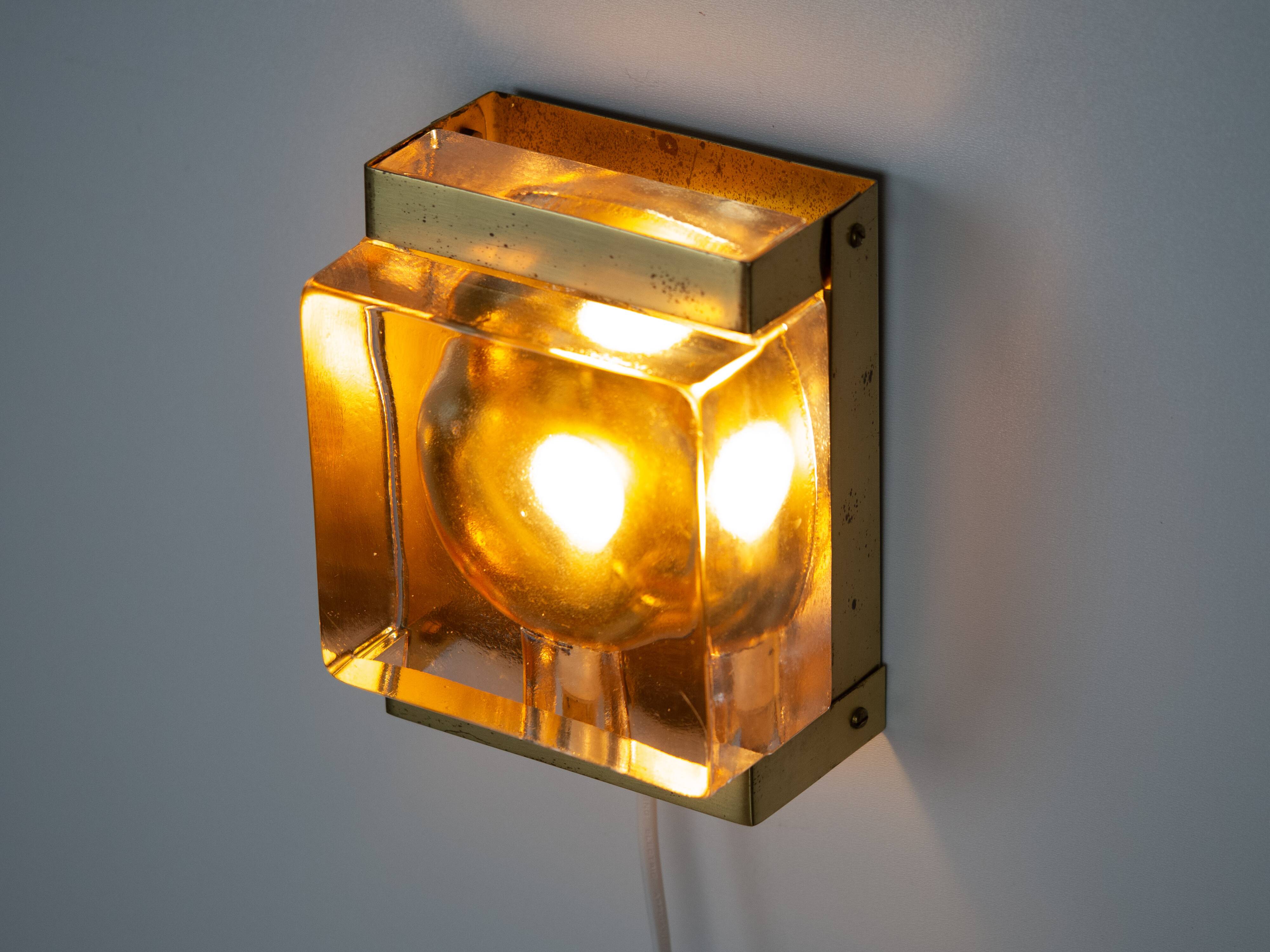 Pair of 2 vintage Danish wall sconces Vitrika Maritim from the 1960s.