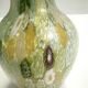Millefiori Green Murano Glass Vase with Murrines and Gold Leaf, Italy